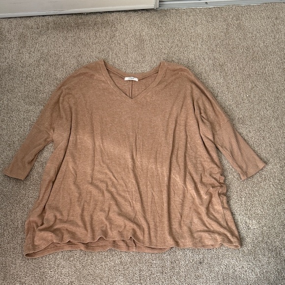 Cherish Tan V-Neck Tunic Top - Picture 1 of 1